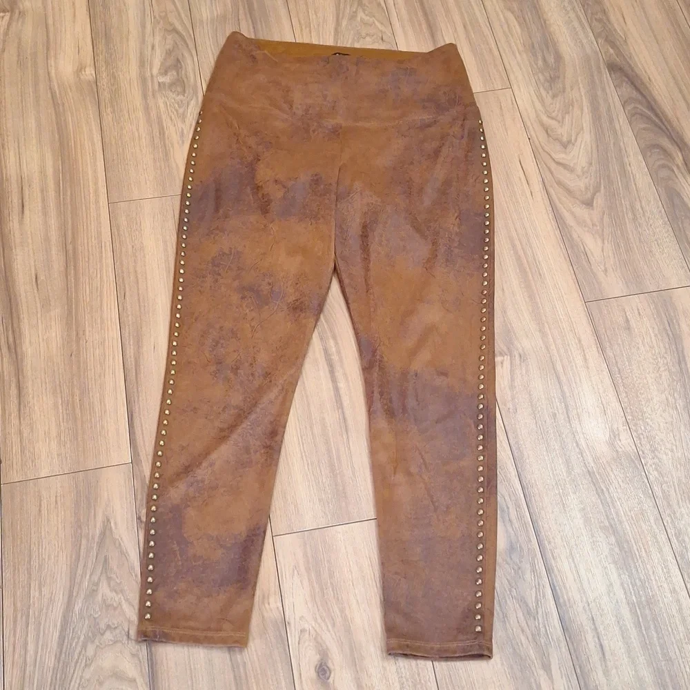 Athena Marie Micro suede leggings with antiqued studs